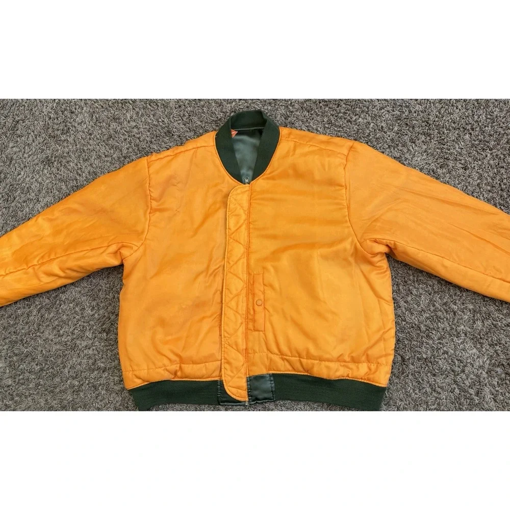 Steve & Barry's Flight Jacket Reversible Olive Green Orange Zip Pockets Size 2XL